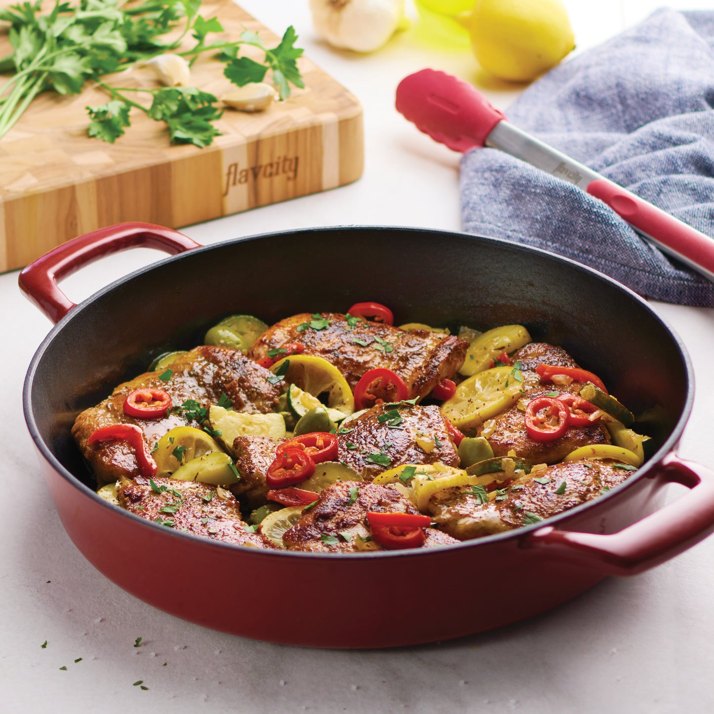 12.5 inch Enameled Cast Iron Skillet