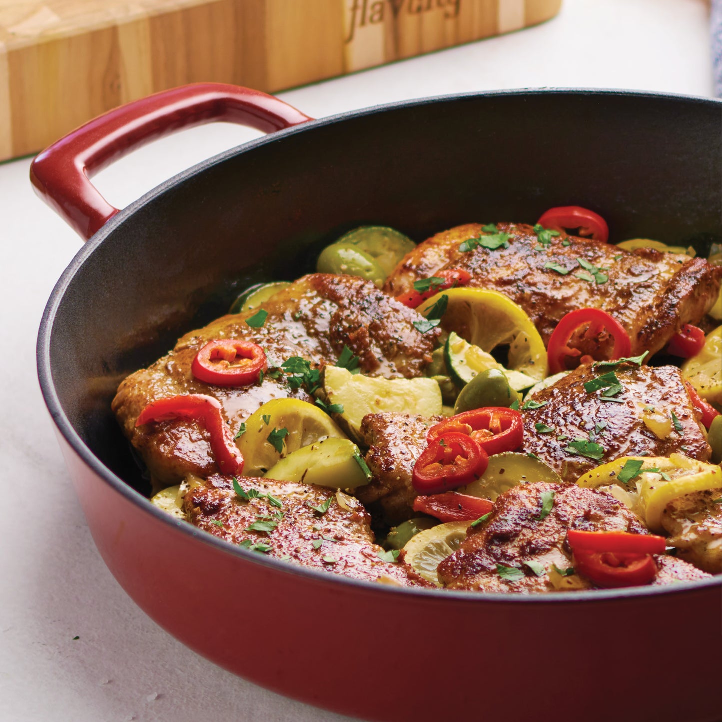 12.5 inch Enameled Cast Iron Skillet